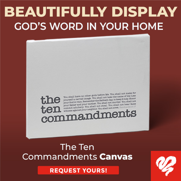 Ten Commandments Canvas Love Worth Finding
